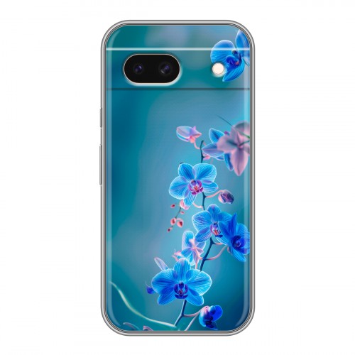 Дизайнерский силиконовый чехол для Google Pixel 8a Голубые цветы
