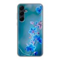 Дизайнерский силиконовый чехол для Samsung Galaxy A55 Голубые цветы