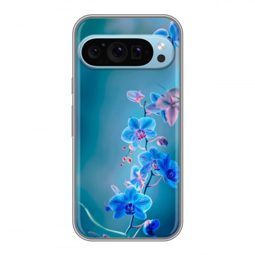 Дизайнерский силиконовый чехол для Google Pixel 9 Голубые цветы
