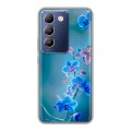 Дизайнерский силиконовый чехол для Vivo V30 Lite Голубые цветы