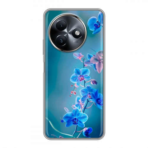 Дизайнерский силиконовый чехол для Itel S24 Голубые цветы