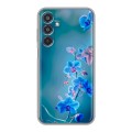 Дизайнерский силиконовый чехол для Samsung Galaxy M35 Голубые цветы