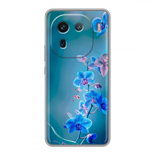 Дизайнерский силиконовый чехол для IQOO 12 Голубые цветы