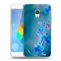 Дизайнерский пластиковый чехол для  Meizu MX3 Голубые цветы