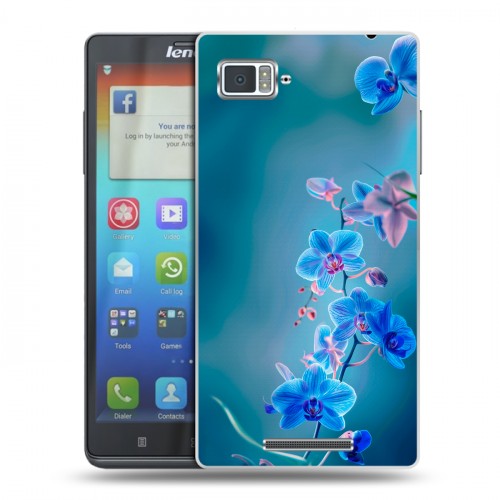 Дизайнерский пластиковый чехол для Lenovo Vibe Z Голубые цветы
