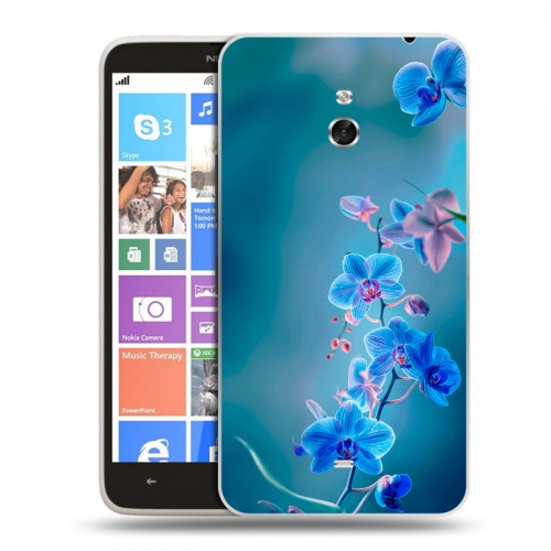 Дизайнерский пластиковый чехол для Nokia Lumia 1320 Голубые цветы