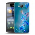 Дизайнерский пластиковый чехол для Acer Liquid E3 Голубые цветы