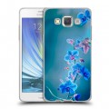 Дизайнерский пластиковый чехол для Samsung Galaxy A5 Голубые цветы