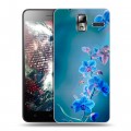 Дизайнерский силиконовый чехол для Lenovo S580 Ideaphone Голубые цветы