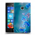 Дизайнерский пластиковый чехол для Microsoft Lumia 435 Голубые цветы