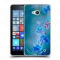 Дизайнерский пластиковый чехол для Microsoft Lumia 640 Голубые цветы