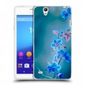 Дизайнерский пластиковый чехол для Sony Xperia C4 Голубые цветы