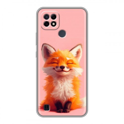 Дизайнерский силиконовый чехол для Realme C21 милая лиса