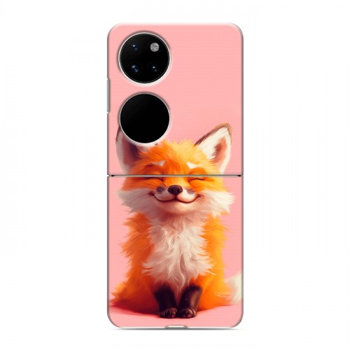 Дизайнерский пластиковый чехол для Huawei P50 Pocket милая лиса
