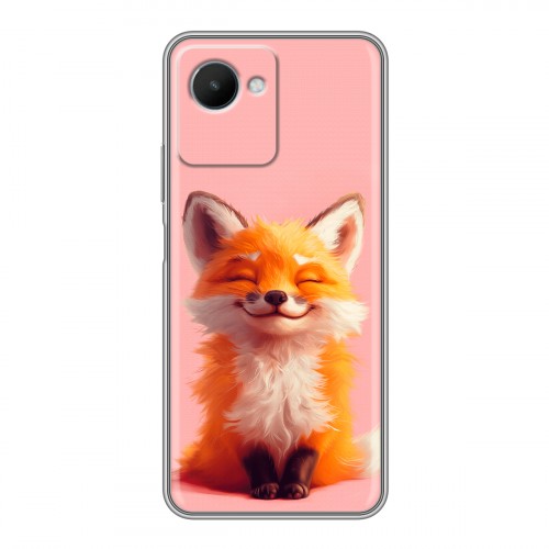 Дизайнерский силиконовый чехол для Realme C30s милая лиса