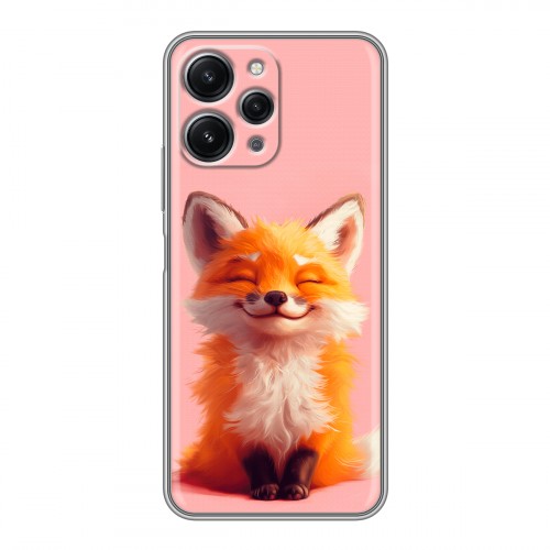 Дизайнерский силиконовый чехол для Xiaomi RedMi 12 милая лиса