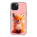 Дизайнерский силиконовый чехол для Iphone 15 милая лиса