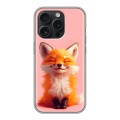 Дизайнерский силиконовый чехол для Iphone 15 Pro милая лиса