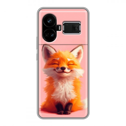 Дизайнерский силиконовый чехол для Realme GT5 милая лиса