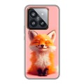 Дизайнерский силиконовый чехол для Xiaomi 14 Pro милая лиса