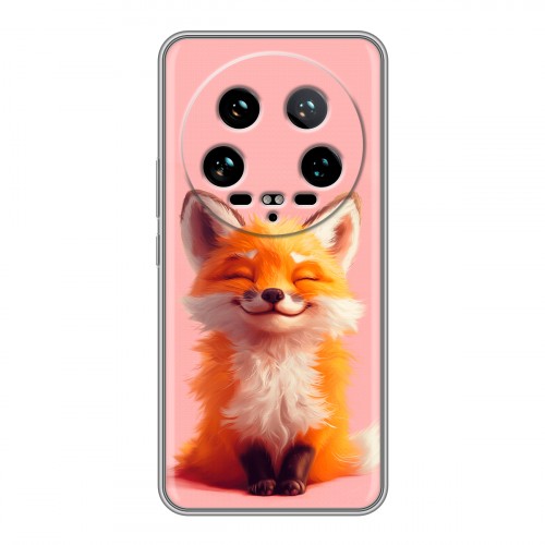 Дизайнерский силиконовый чехол для Xiaomi 14 Ultra милая лиса