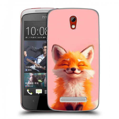 Дизайнерский пластиковый чехол для HTC Desire 500 милая лиса