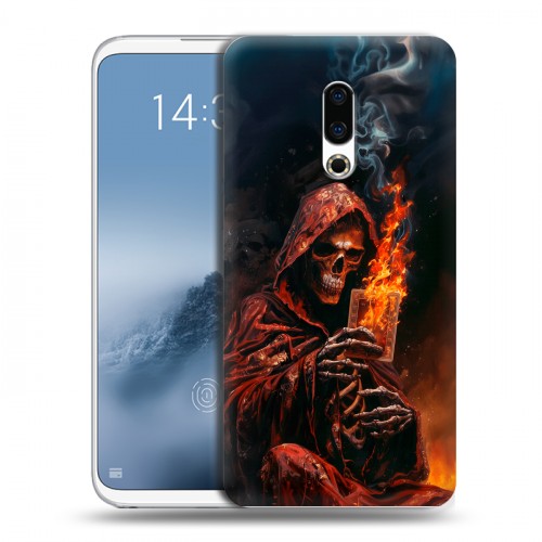 Полупрозрачный дизайнерский пластиковый чехол для Meizu 16th Plus Скелет и карты