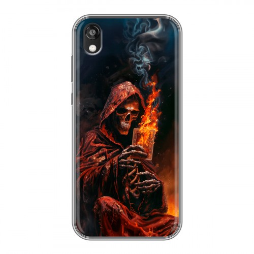 Полупрозрачный дизайнерский пластиковый чехол для Huawei Honor 8s Скелет и карты