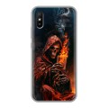 Полупрозрачный дизайнерский силиконовый чехол для Xiaomi RedMi 9A Скелет и карты