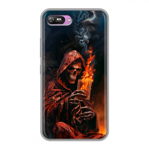 Полупрозрачный дизайнерский силиконовый с усиленными углами чехол для Itel A25 Скелет и карты