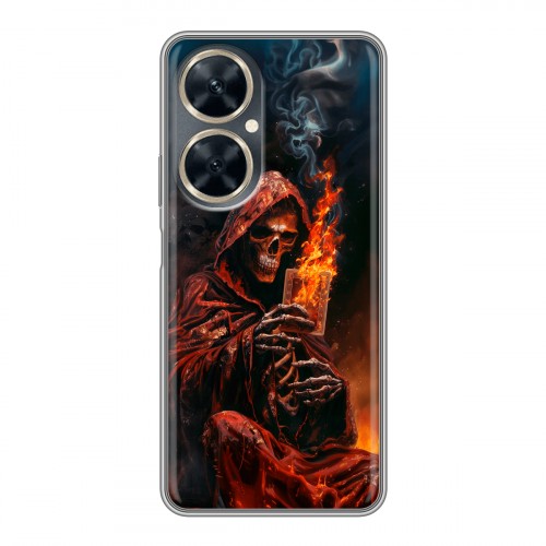 Полупрозрачный дизайнерский пластиковый чехол для Huawei Nova 11i Скелет и карты