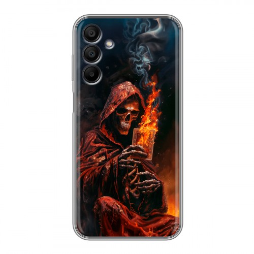 Полупрозрачный дизайнерский пластиковый чехол для Samsung Galaxy A15 Скелет и карты