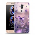 Дизайнерский пластиковый чехол для LeRee Le3 бабочки и лаванда