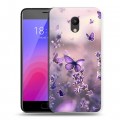 Дизайнерский пластиковый чехол для Meizu M6 бабочки и лаванда