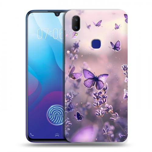 Дизайнерский пластиковый чехол для Vivo V11i бабочки и лаванда