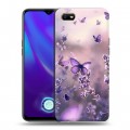 Дизайнерский силиконовый с усиленными углами чехол для OPPO A1k бабочки и лаванда