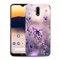 Дизайнерский силиконовый чехол для Nokia 2.3 бабочки и лаванда