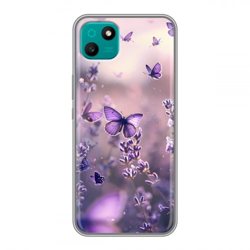 Дизайнерский силиконовый чехол для Wiko T10 бабочки и лаванда