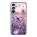 Дизайнерский силиконовый чехол для Samsung Galaxy M35 бабочки и лаванда