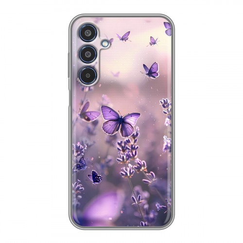 Дизайнерский силиконовый чехол для Samsung Galaxy M35 бабочки и лаванда