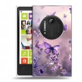 Дизайнерский силиконовый чехол для Nokia Lumia 1020 бабочки и лаванда
