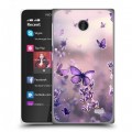 Дизайнерский пластиковый чехол для Nokia X бабочки и лаванда