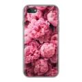 Полупрозрачный дизайнерский силиконовый чехол для Iphone 7 цветы пионы