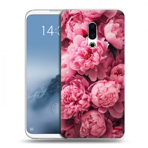Полупрозрачный дизайнерский пластиковый чехол для Meizu 16th Plus цветы пионы