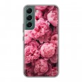 Полупрозрачный дизайнерский пластиковый чехол для Samsung Galaxy S22 цветы пионы