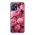 Полупрозрачный дизайнерский силиконовый чехол для Realme C35 цветы пионы