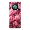 Полупрозрачный дизайнерский силиконовый чехол для Huawei Nova Y90 цветы пионы