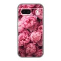 Полупрозрачный дизайнерский пластиковый чехол для Google Pixel 8a цветы пионы