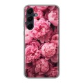 Полупрозрачный дизайнерский пластиковый чехол для Samsung Galaxy A55 цветы пионы