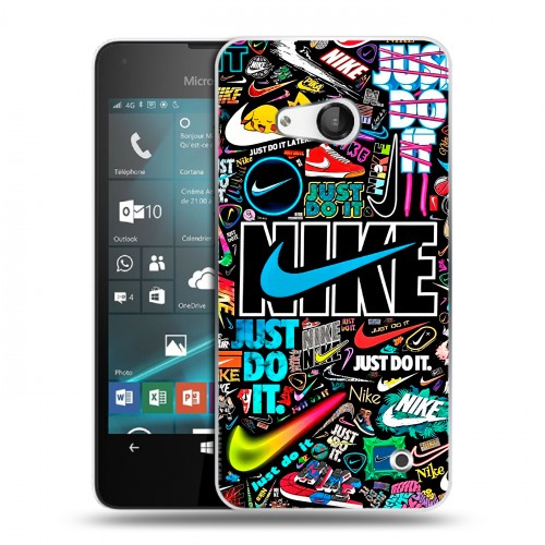 Дизайнерский пластиковый чехол для Microsoft Lumia 550 найк nike черный
